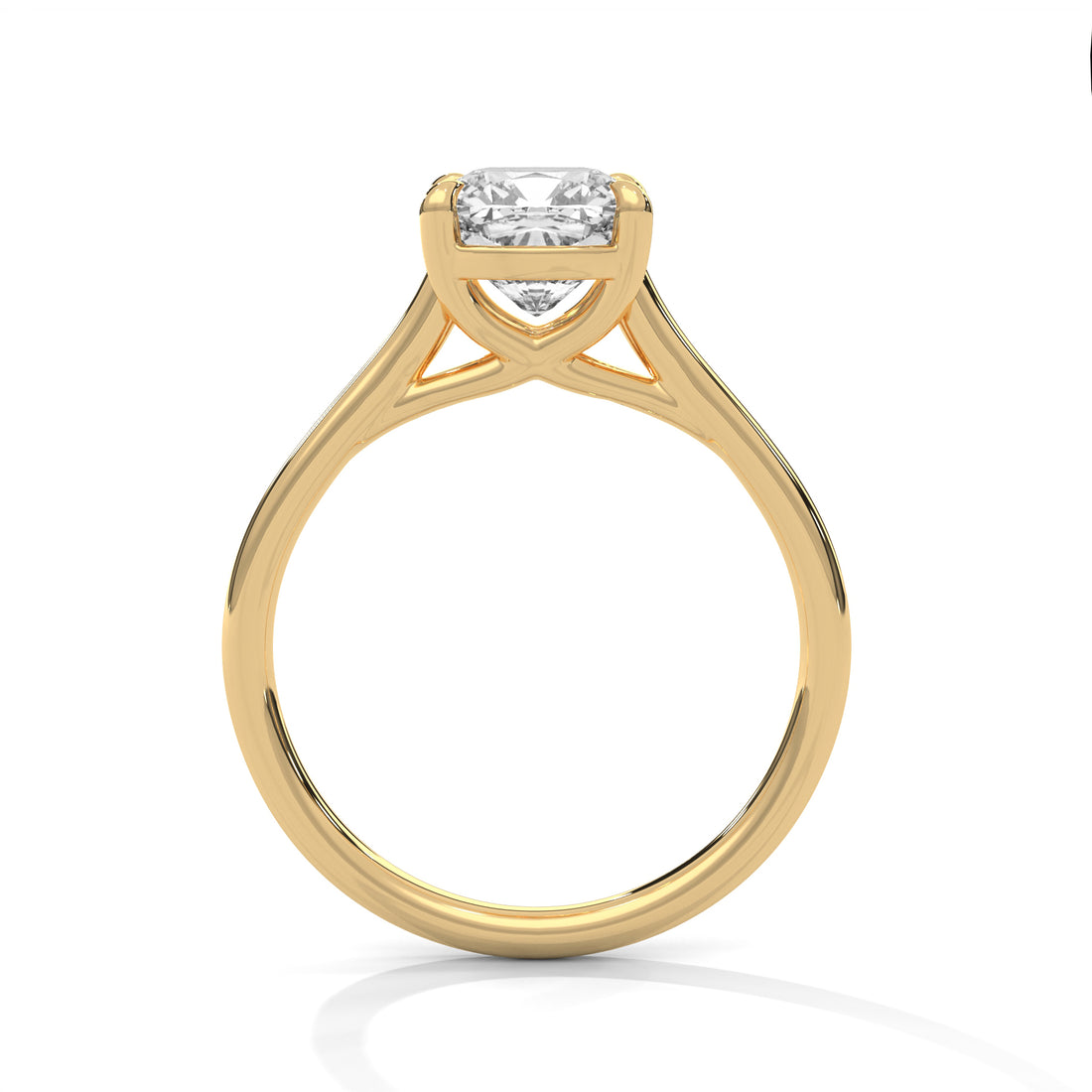Rose Gold round Cut Solitaire Cathedral Engagement Ring