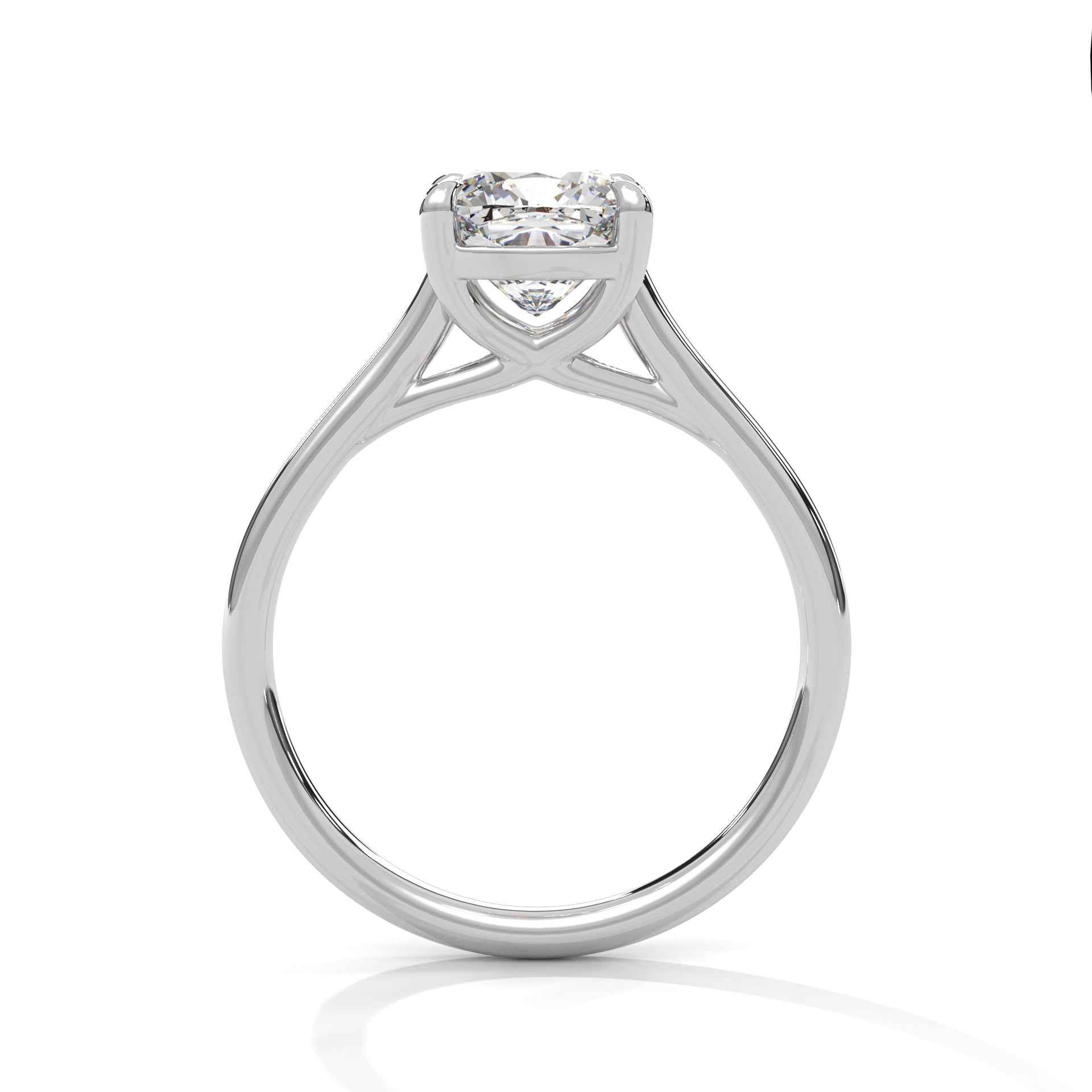 Rose Gold round Cut Solitaire Cathedral Engagement Ring