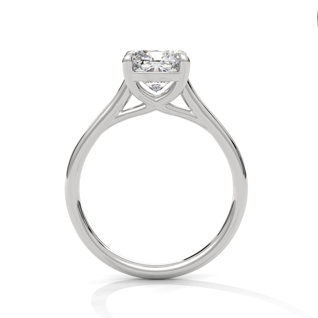 Rose Gold round Cut Solitaire Cathedral Engagement Ring