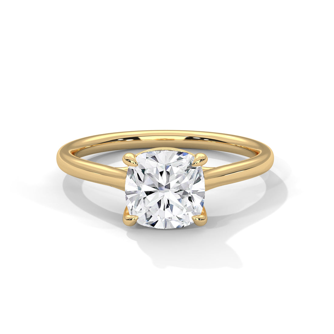 Rose Gold round Cut Solitaire Cathedral Engagement Ring