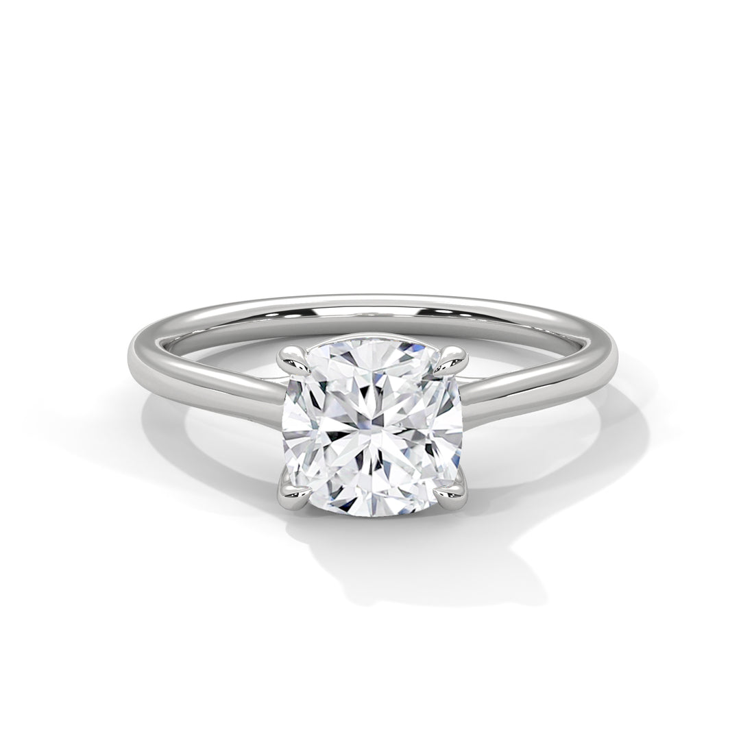 Rose Gold round Cut Solitaire Cathedral Engagement Ring