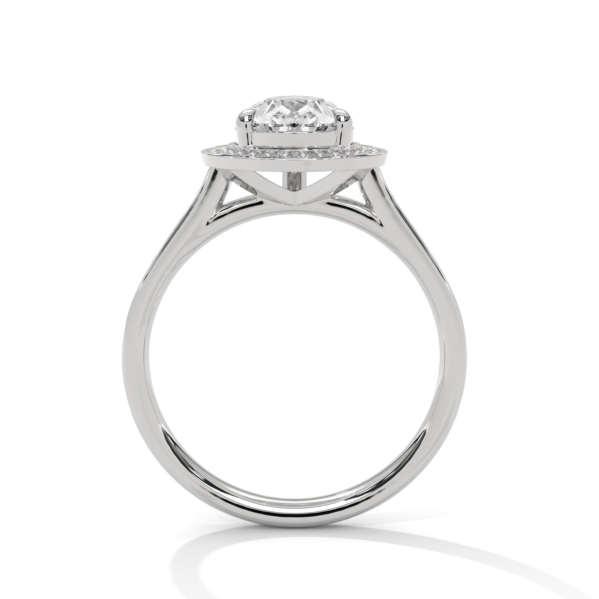 Rose Gold Pear Cut Halo Pavé Engagement & Anniversary Ring