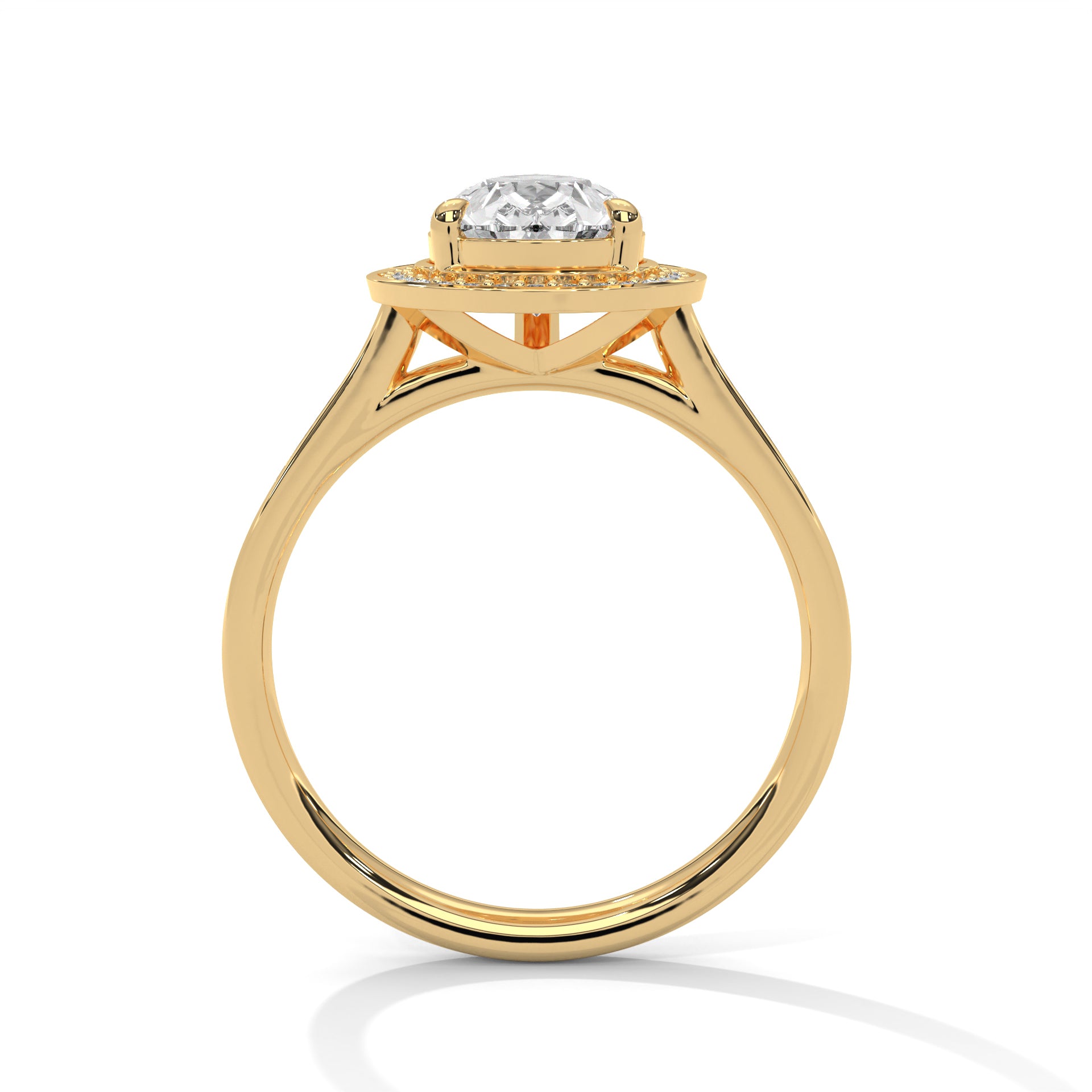Rose Gold Pear Cut Halo Pavé Engagement & Anniversary Ring