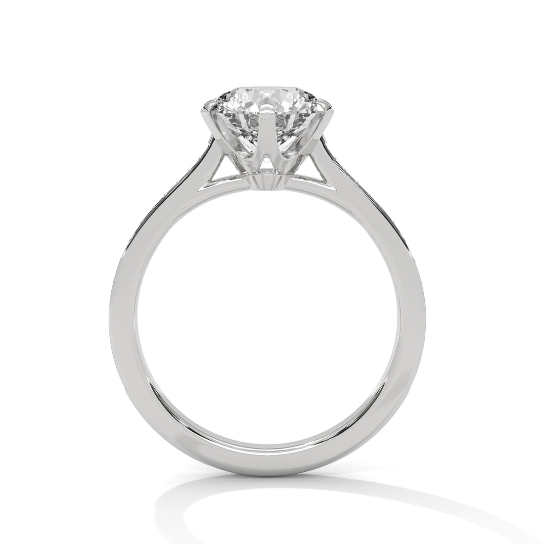 Rose Gold Round Cut Solitaire Twist Pavé Engagement Ring
