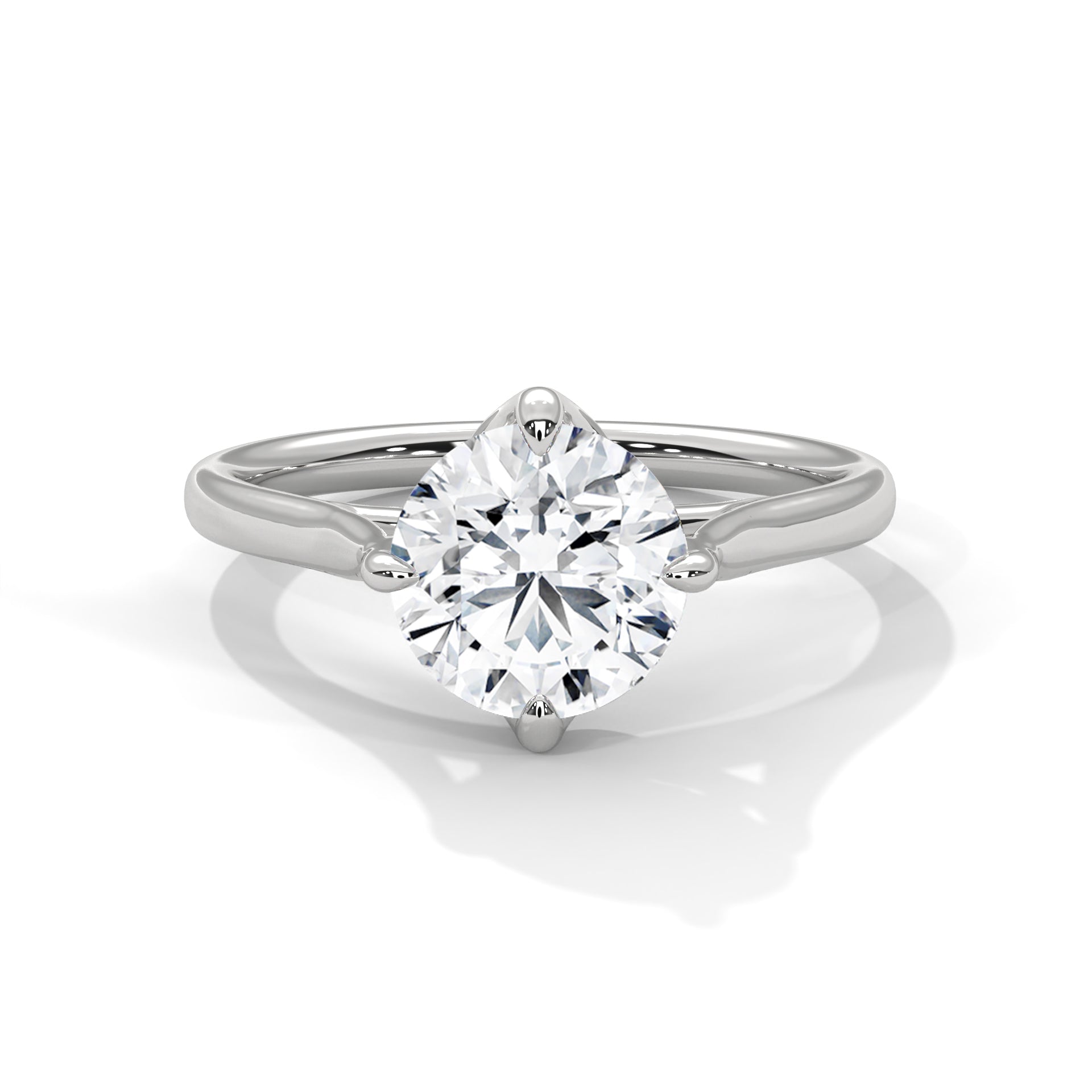 Rose Gold Round Cut Classic Four-Prong Solitaire Engagement & Anniversary Rin