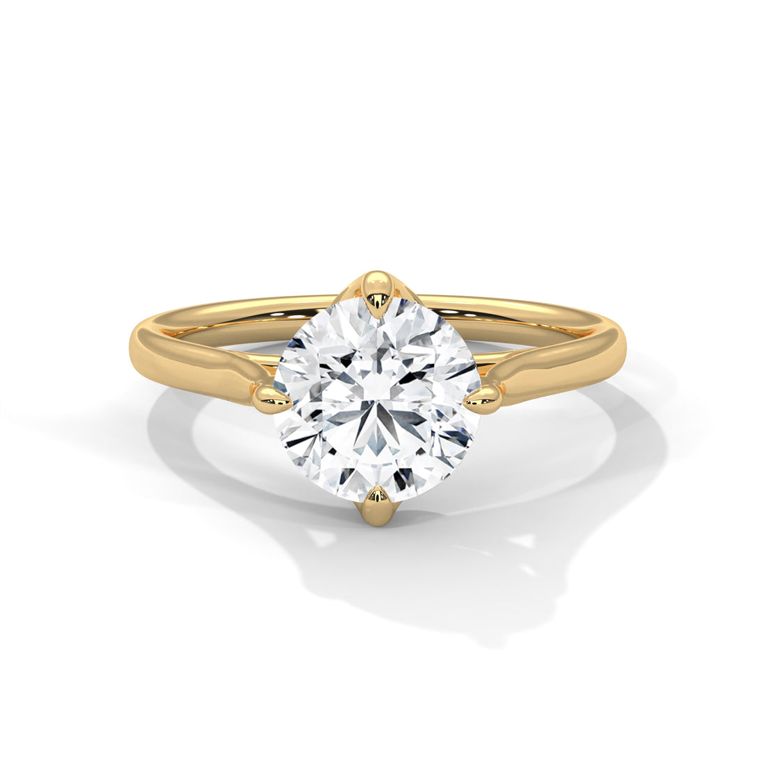 Rose Gold Round Cut Classic Four-Prong Solitaire Engagement & Anniversary Rin