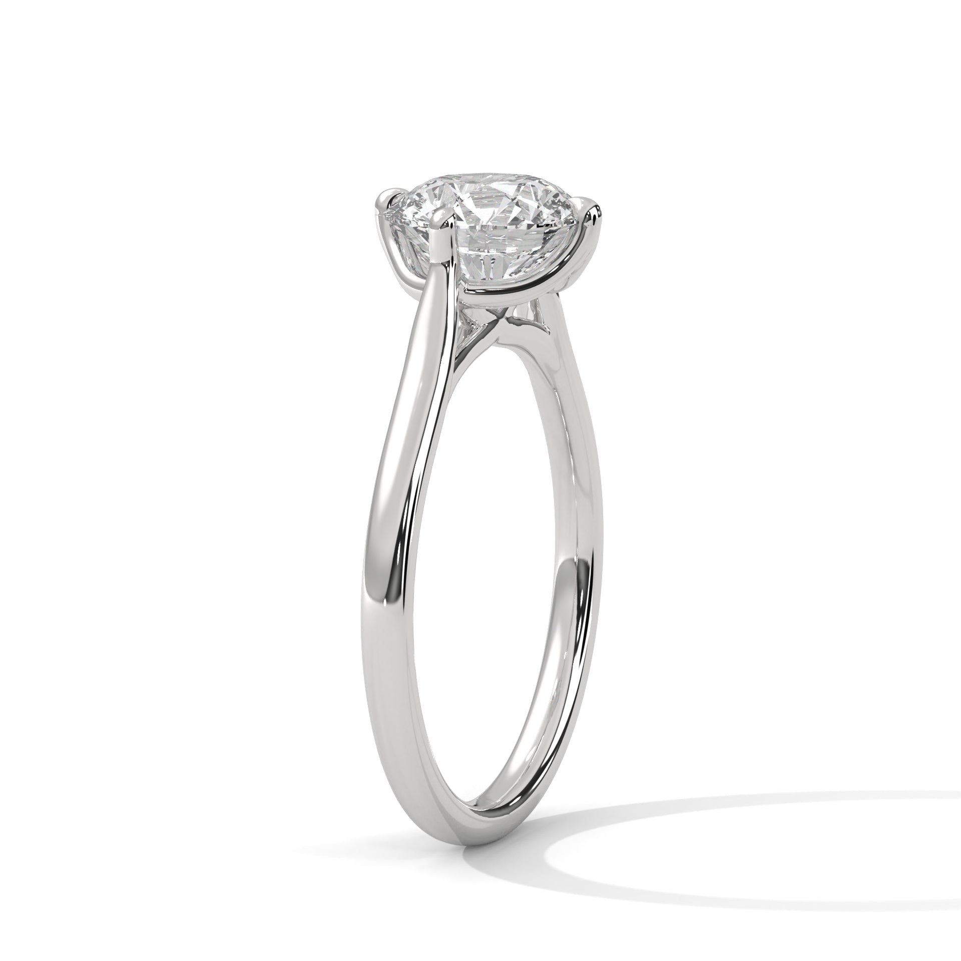 Rose Gold Round Cut Classic Four-Prong Solitaire Engagement & Anniversary Rin