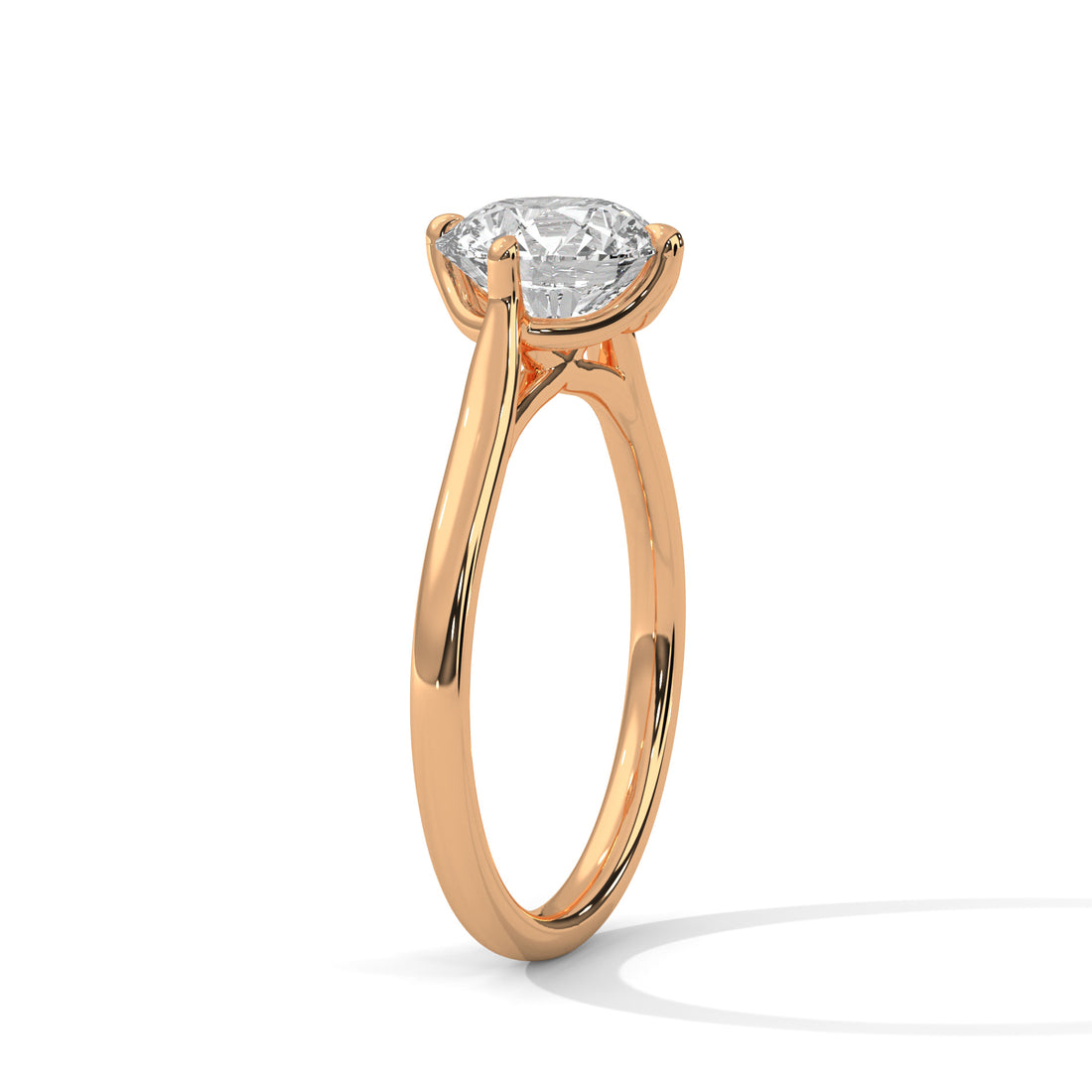 Rose Gold Round Cut Classic Four-Prong Solitaire Engagement & Anniversary Rin