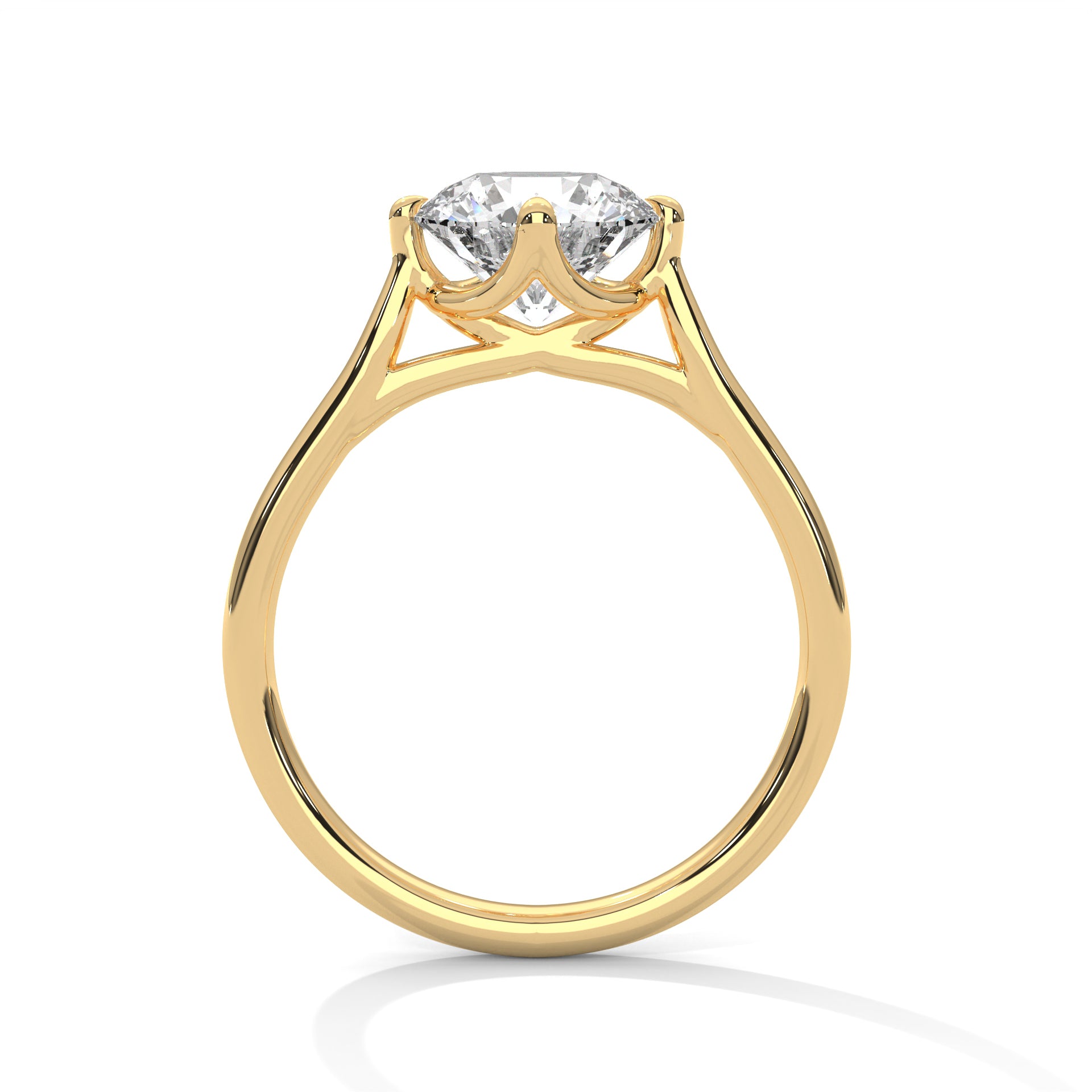 Rose Gold Round Cut Classic Four-Prong Solitaire Engagement & Anniversary Rin