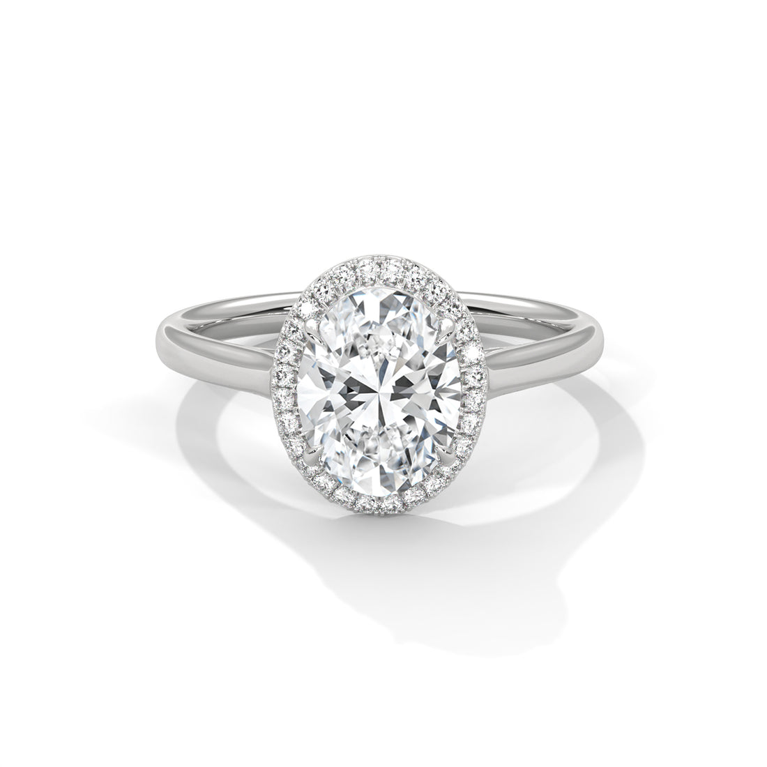 Rose Gold Oval Cut Solitaire Halo Cathedral Engagement & Anniversary Ring