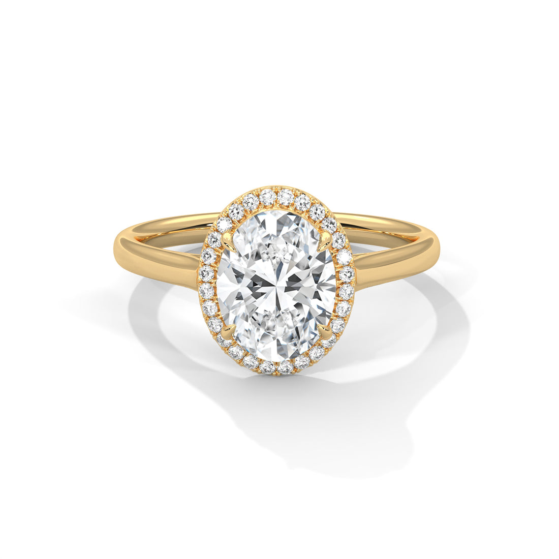 Rose Gold Oval Cut Solitaire Halo Cathedral Engagement & Anniversary Ring