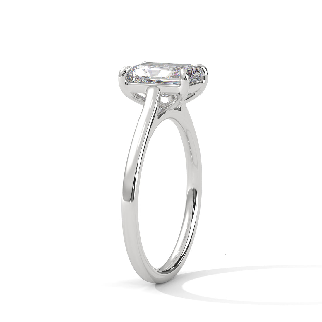Rose Gold Emerald Cut Classic Four-Prong Solitaire Engagement & Anniversary Ring