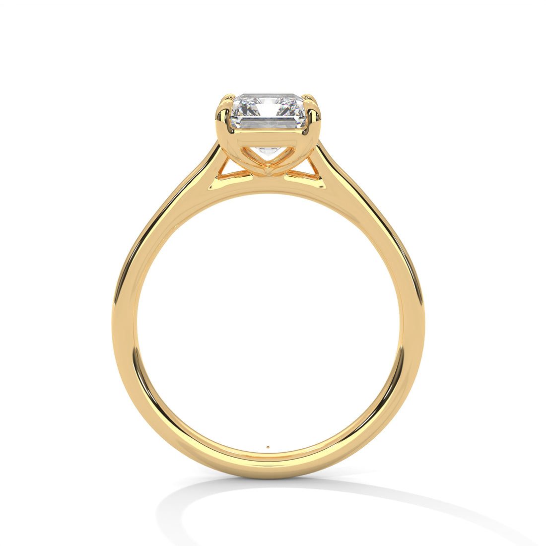 Rose Gold Emerald Cut Classic Four-Prong Solitaire Engagement & Anniversary Ring