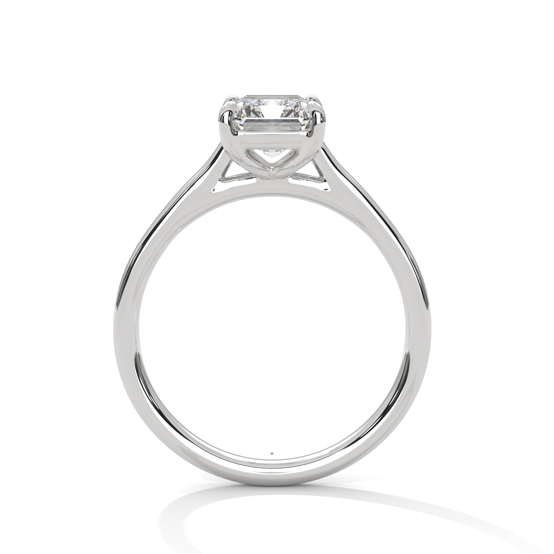 Rose Gold Emerald Cut Classic Four-Prong Solitaire Engagement & Anniversary Ring
