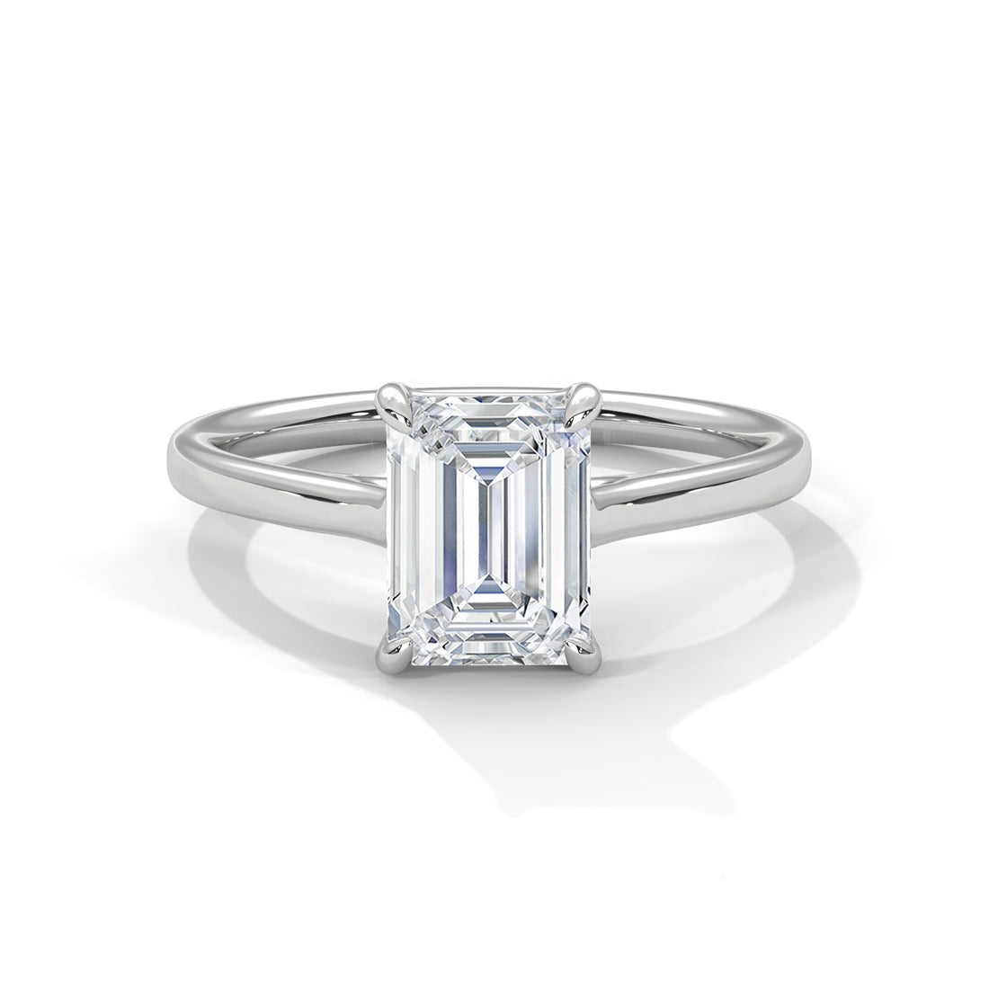 Rose Gold Emerald Cut Classic Four-Prong Solitaire Engagement & Anniversary Ring