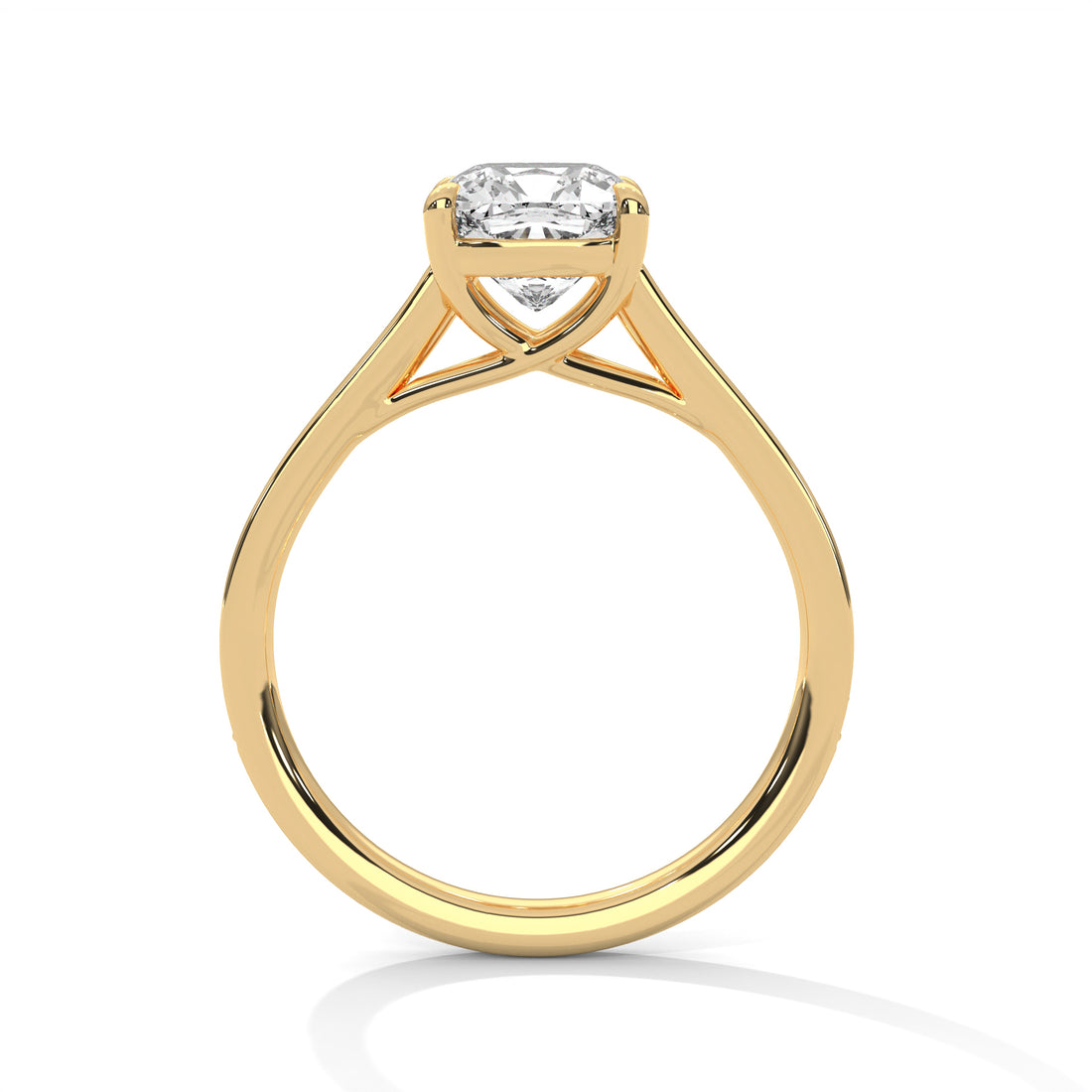 Rose Gold Cushion Cut Solitaire Four-Prong Pavé Engagement & Anniversary Ring
