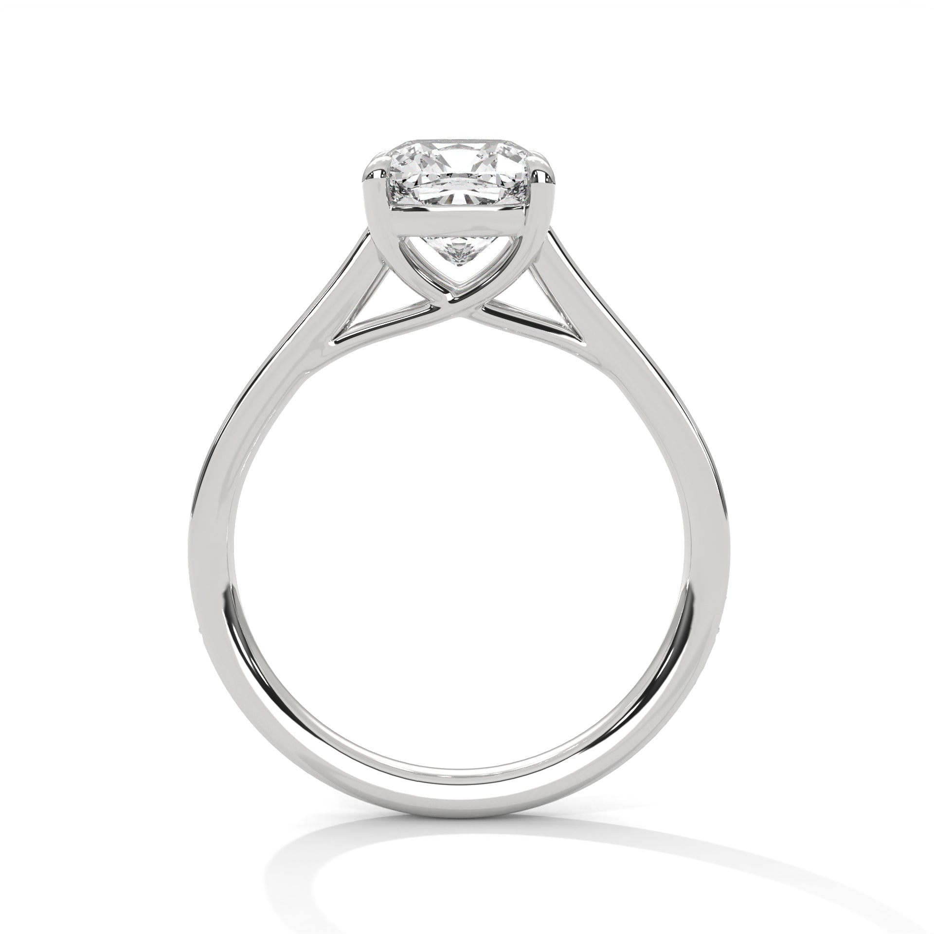Rose Gold Cushion Cut Solitaire Four-Prong Pavé Engagement & Anniversary Ring