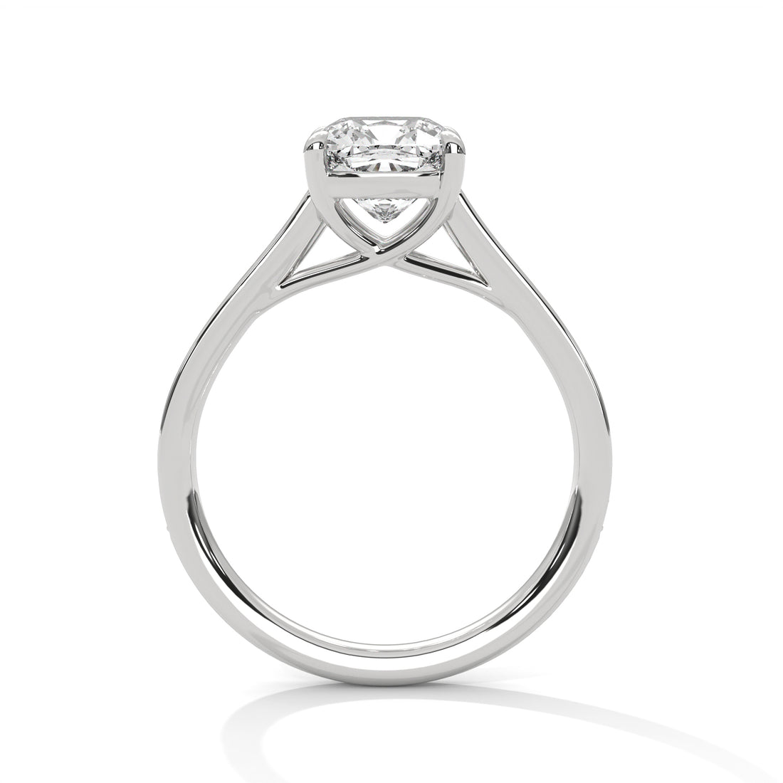 Rose Gold Cushion Cut Solitaire Four-Prong Pavé Engagement & Anniversary Ring