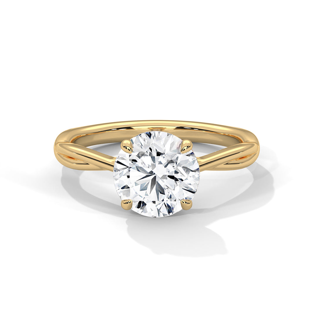 Rose Gold Round Cut Solitaire Twist Shank Engagement & Anniversary Ring