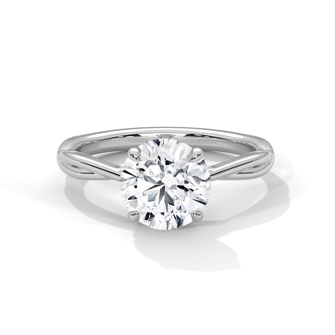 Rose Gold Round Cut Solitaire Twist Shank Engagement & Anniversary Ring