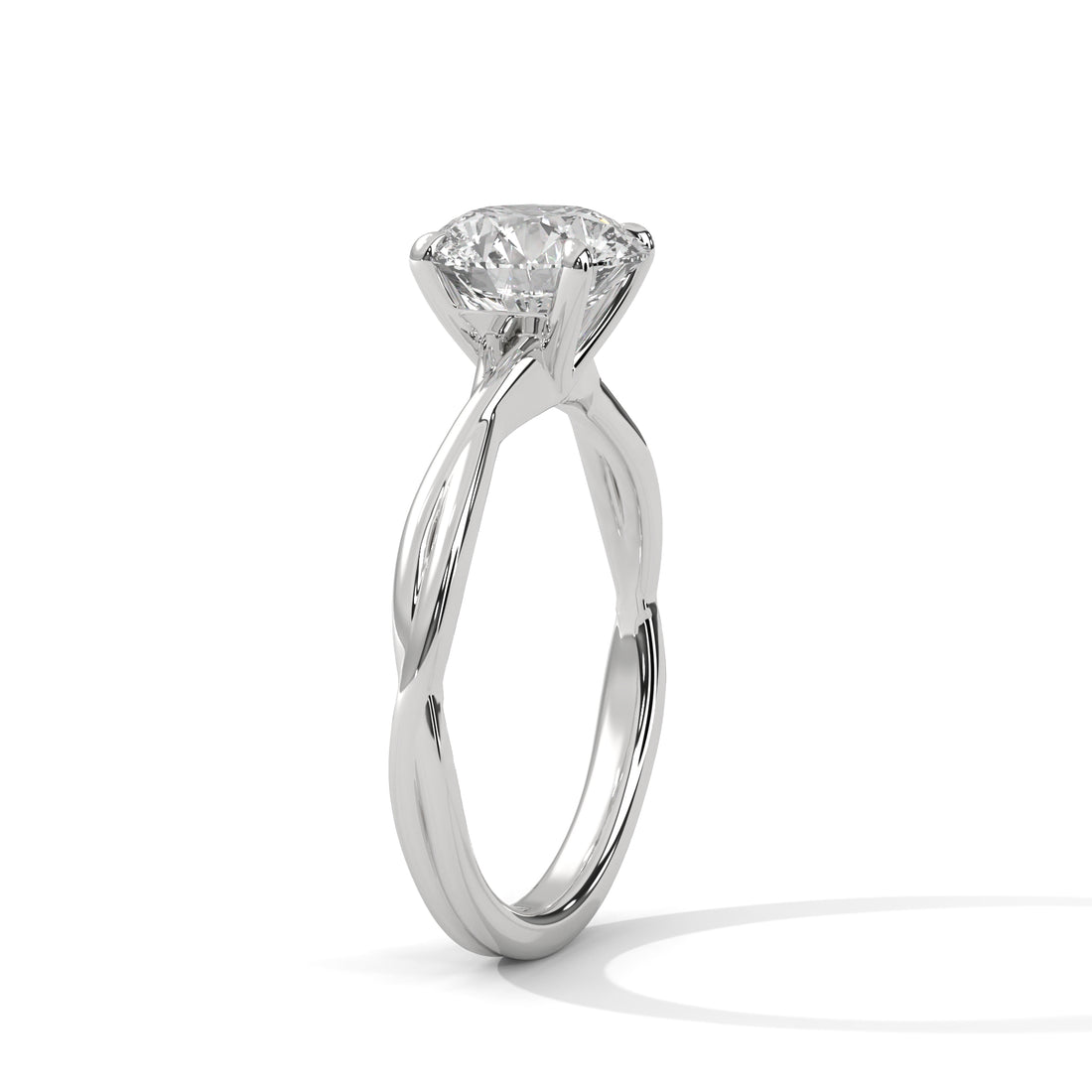 Rose Gold Round Cut Solitaire Twist Shank Engagement & Anniversary Ring