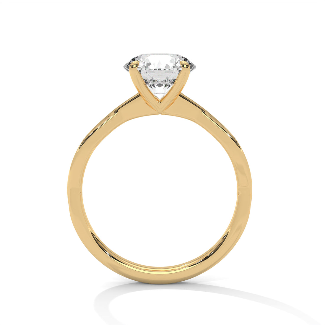 Rose Gold Round Cut Solitaire Twist Shank Engagement & Anniversary Ring