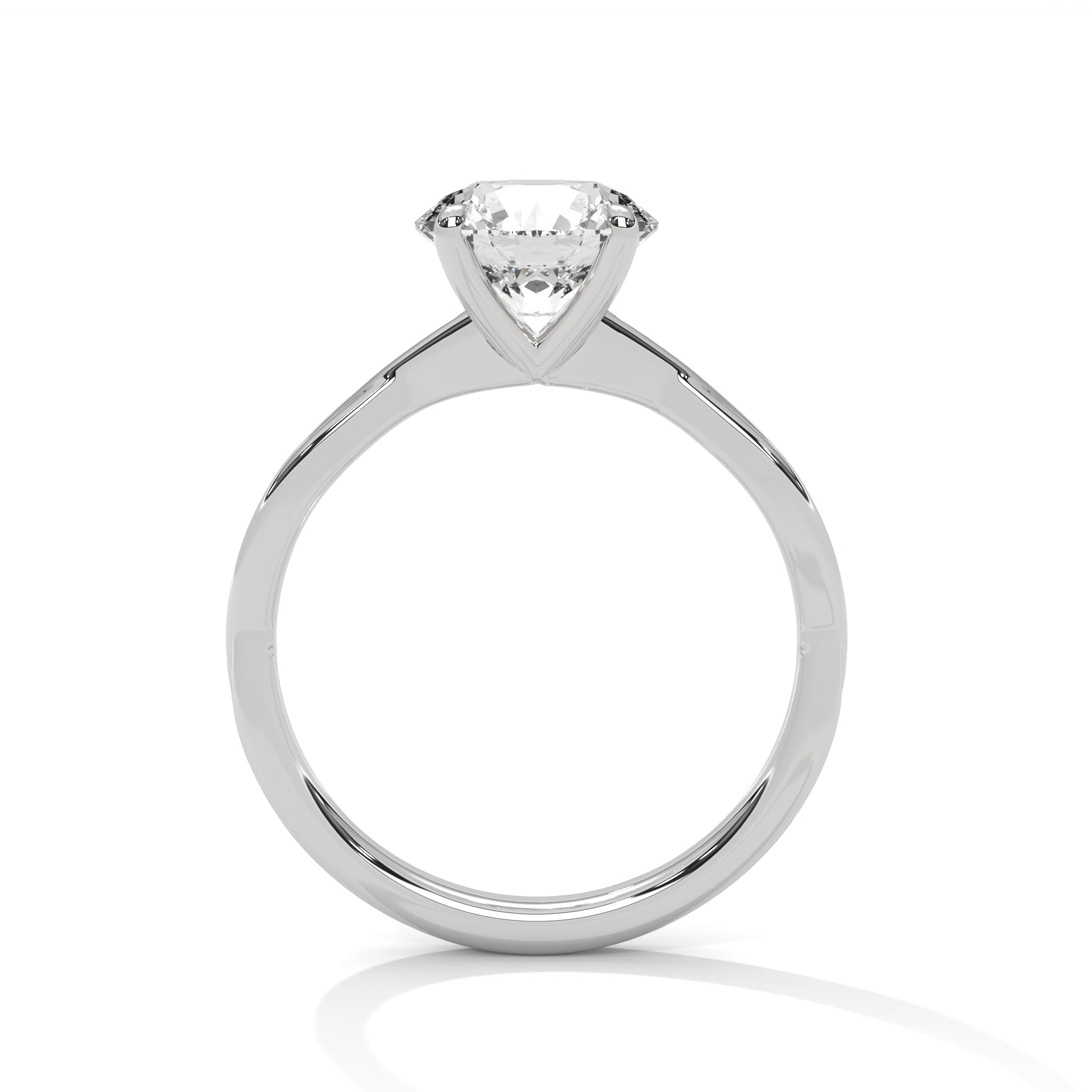 Rose Gold Round Cut Solitaire Twist Shank Engagement & Anniversary Ring