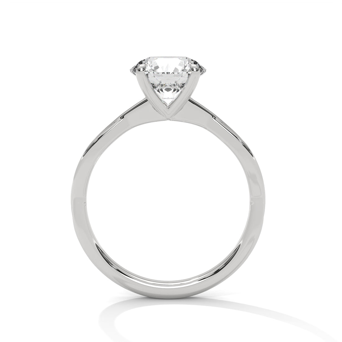 Rose Gold Round Cut Solitaire Twist Shank Engagement & Anniversary Ring