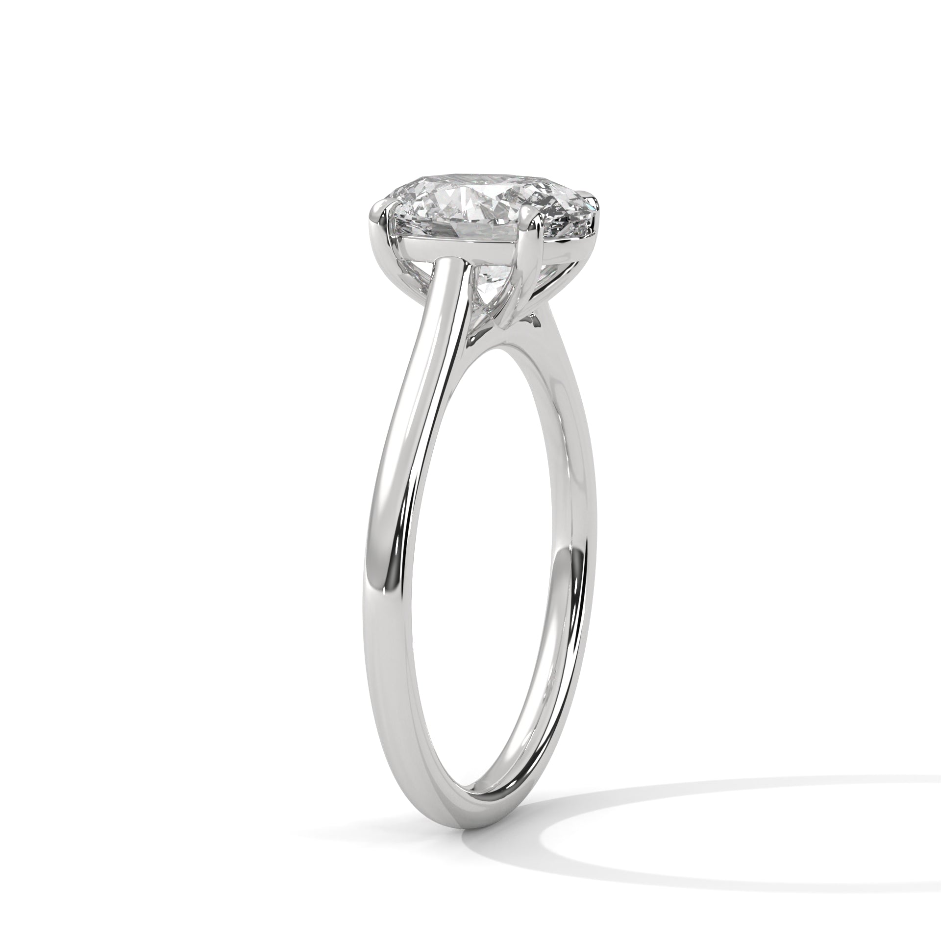 Rose Gold Oval Cut Classic Four-Prong Solitaire Engagement & Anniversary Ring