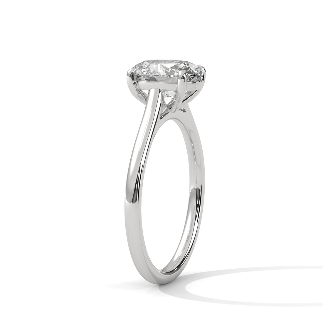 Rose Gold Oval Cut Classic Four-Prong Solitaire Engagement & Anniversary Ring