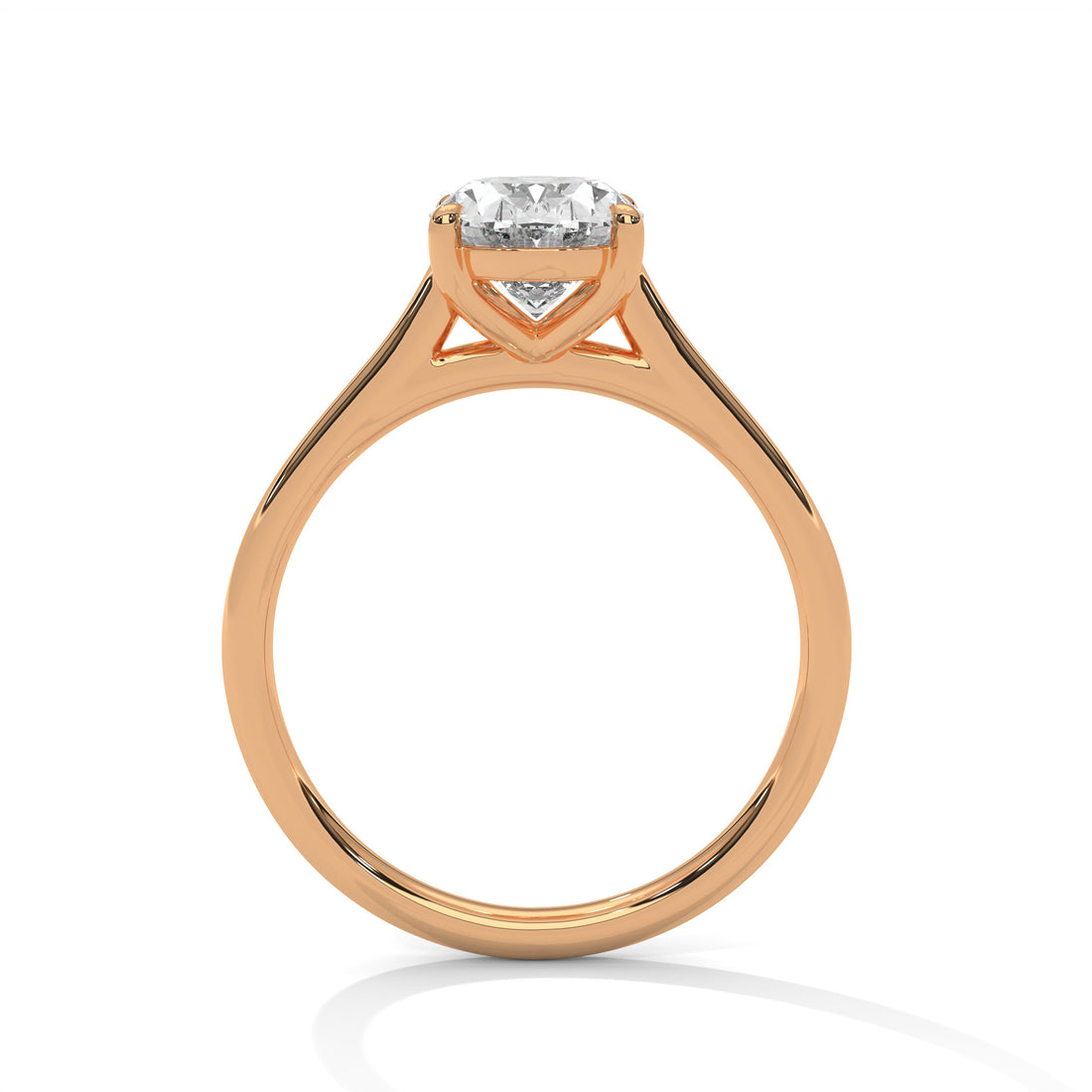 Rose Gold Oval Cut Classic Four-Prong Solitaire Engagement & Anniversary Ring