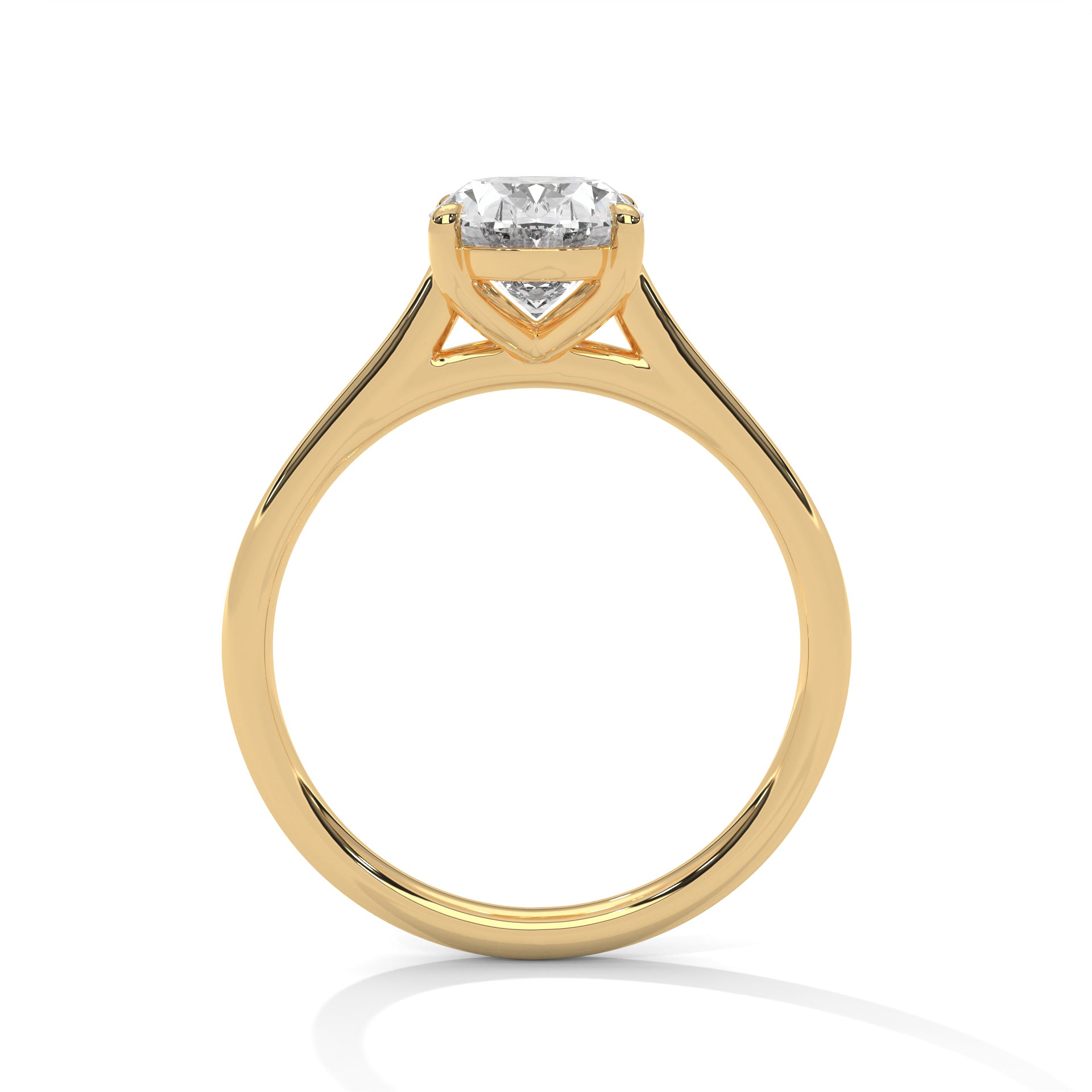 Rose Gold Oval Cut Classic Four-Prong Solitaire Engagement & Anniversary Ring
