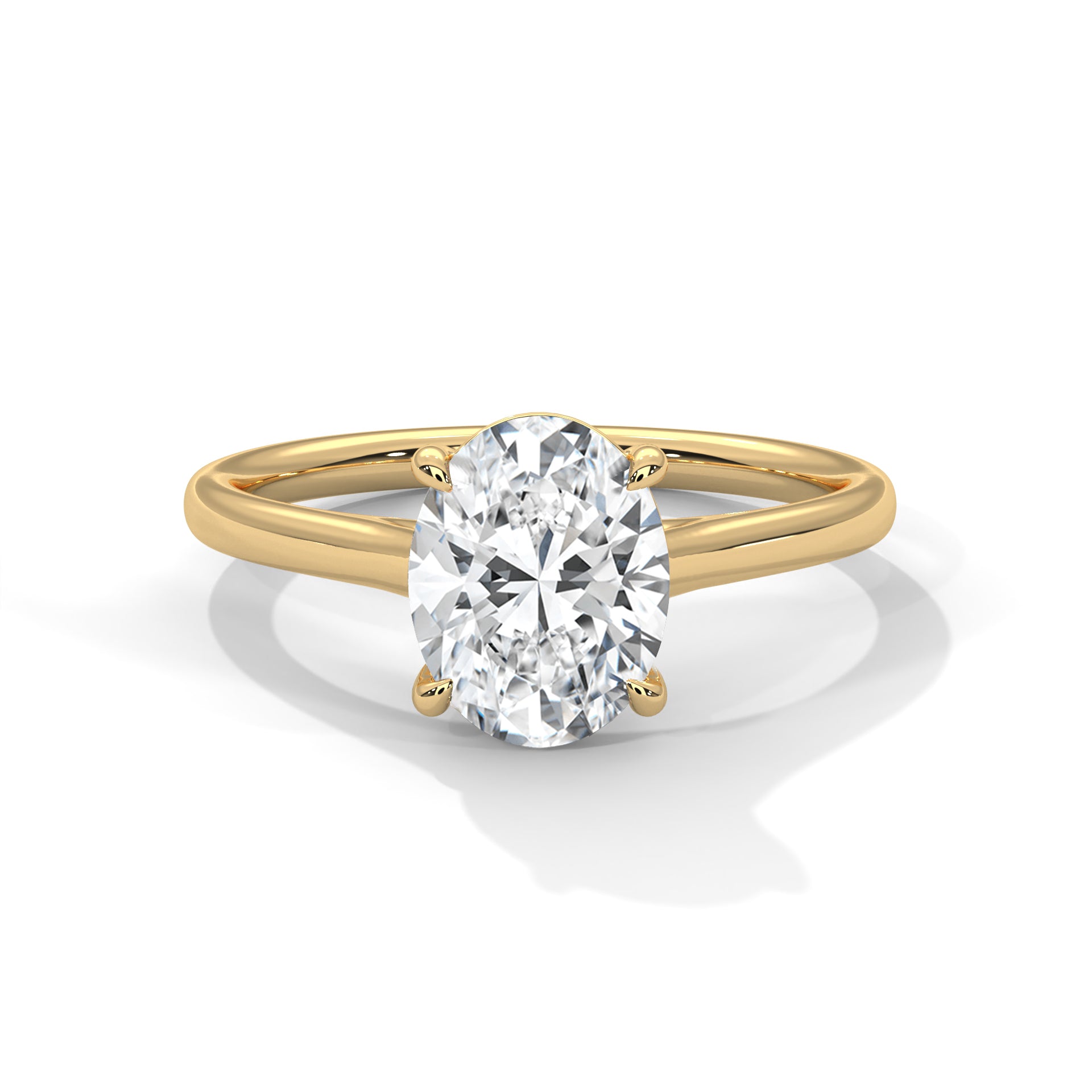 Rose Gold Oval Cut Classic Four-Prong Solitaire Engagement & Anniversary Ring