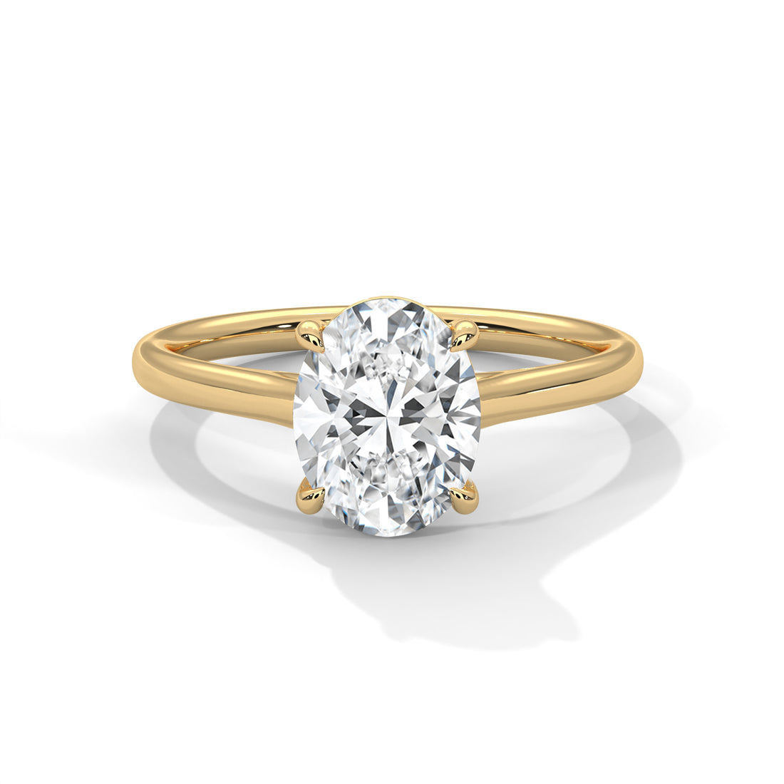 Rose Gold Oval Cut Classic Four-Prong Solitaire Engagement & Anniversary Ring