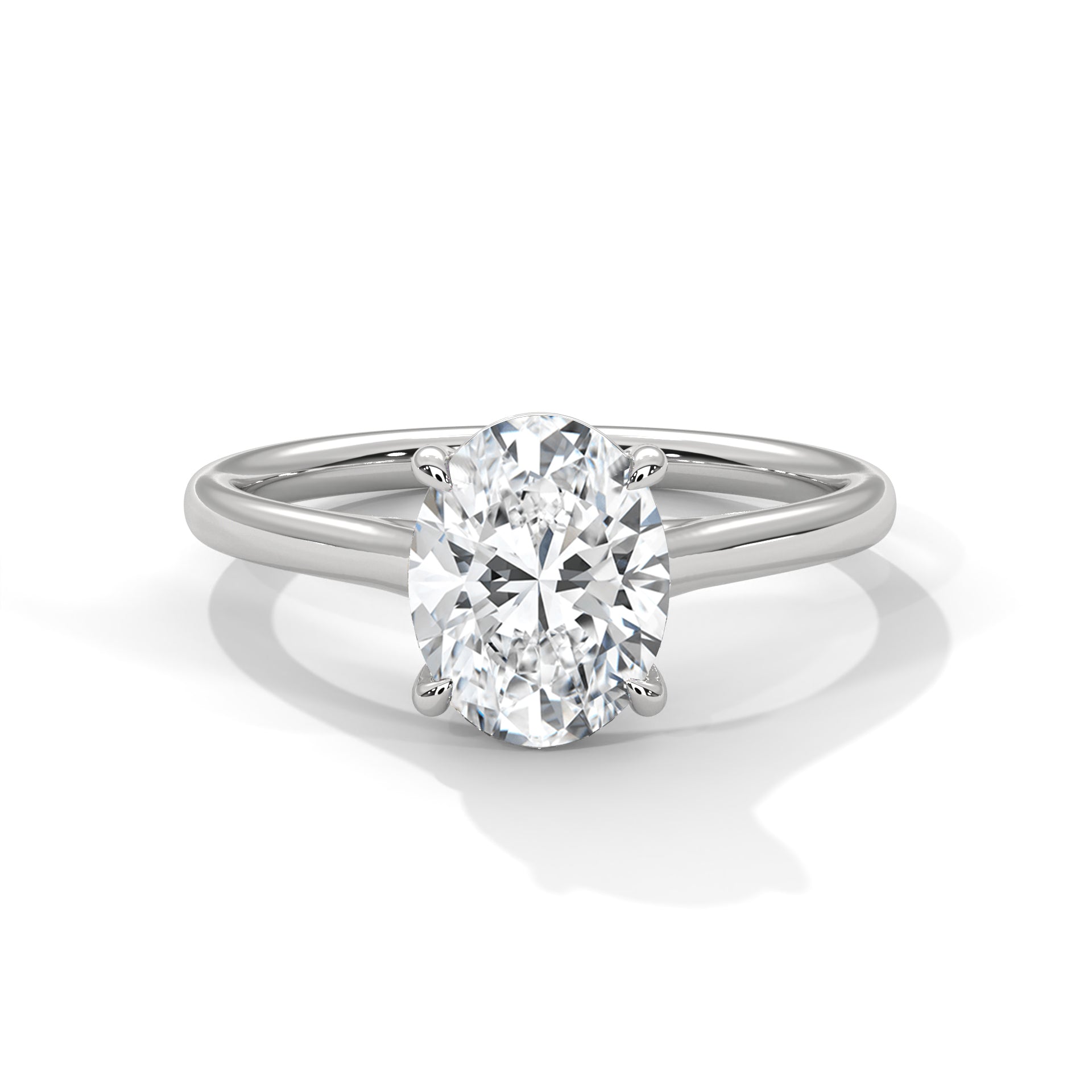 Rose Gold Oval Cut Classic Four-Prong Solitaire Engagement & Anniversary Ring