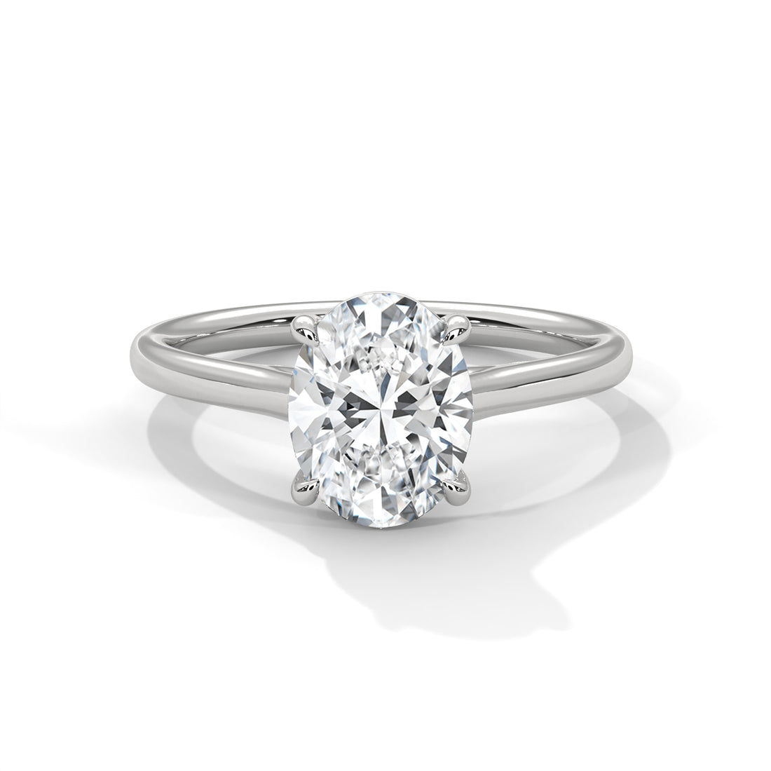 Rose Gold Oval Cut Classic Four-Prong Solitaire Engagement & Anniversary Ring