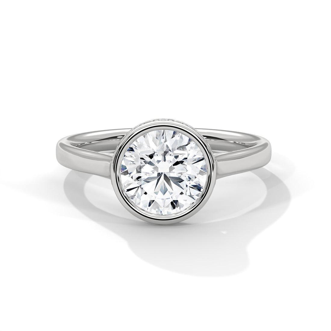 Rose Gold Round Cut Solitaire Bezel Setting Engagement & Anniversary Ring