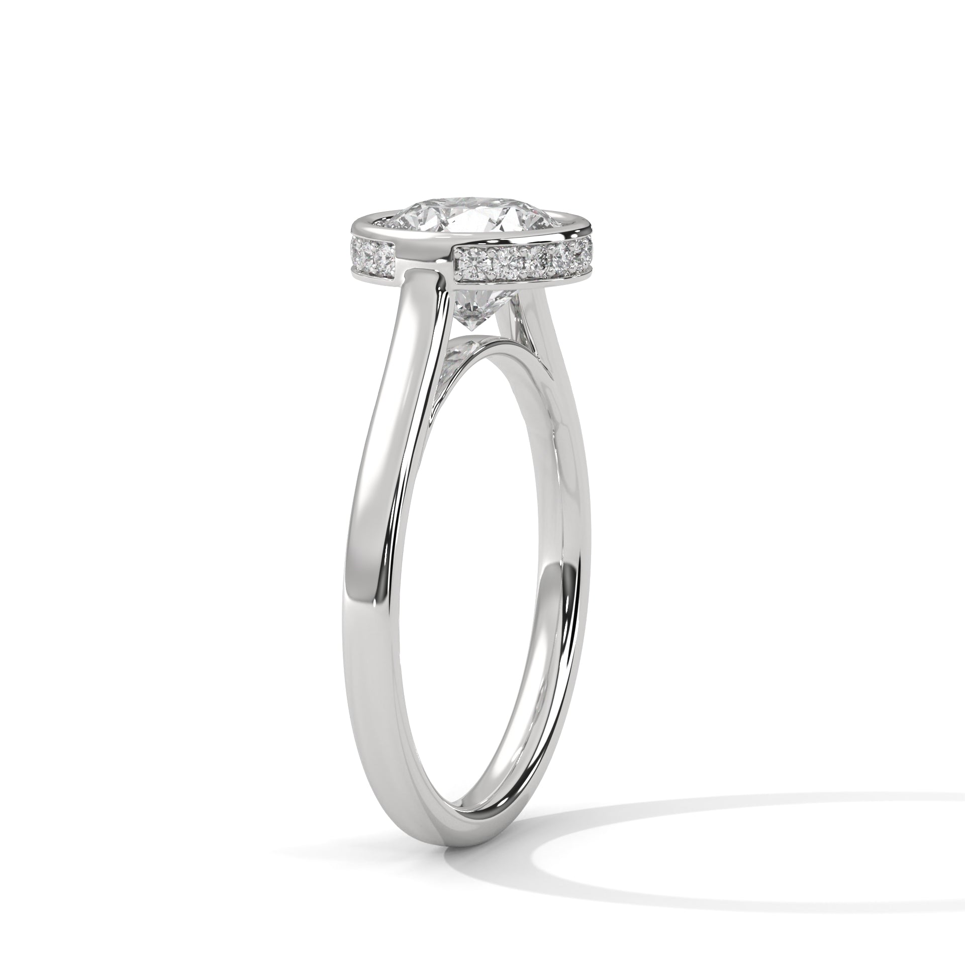 Rose Gold Round Cut Solitaire Bezel Setting Engagement & Anniversary Ring