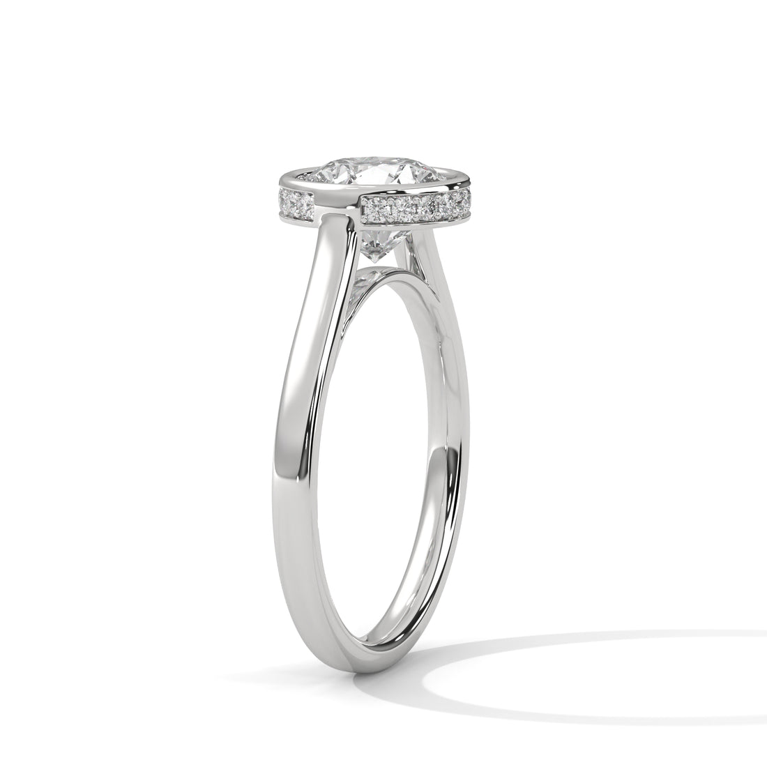 Rose Gold Round Cut Solitaire Bezel Setting Engagement & Anniversary Ring