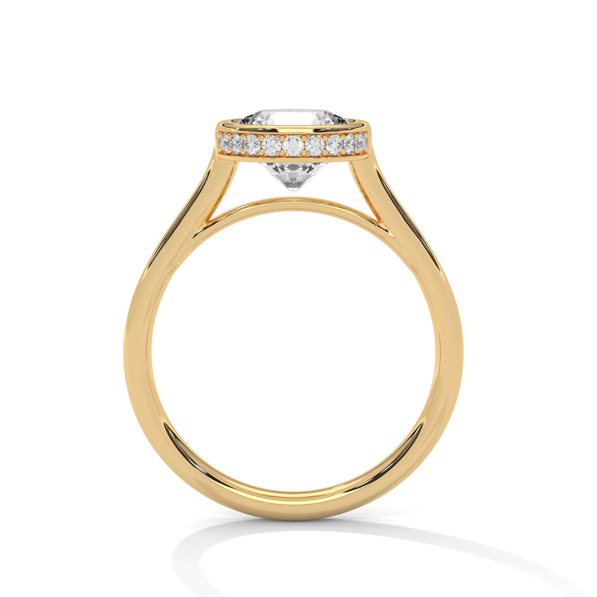 Rose Gold Round Cut Solitaire Bezel Setting Engagement & Anniversary Ring