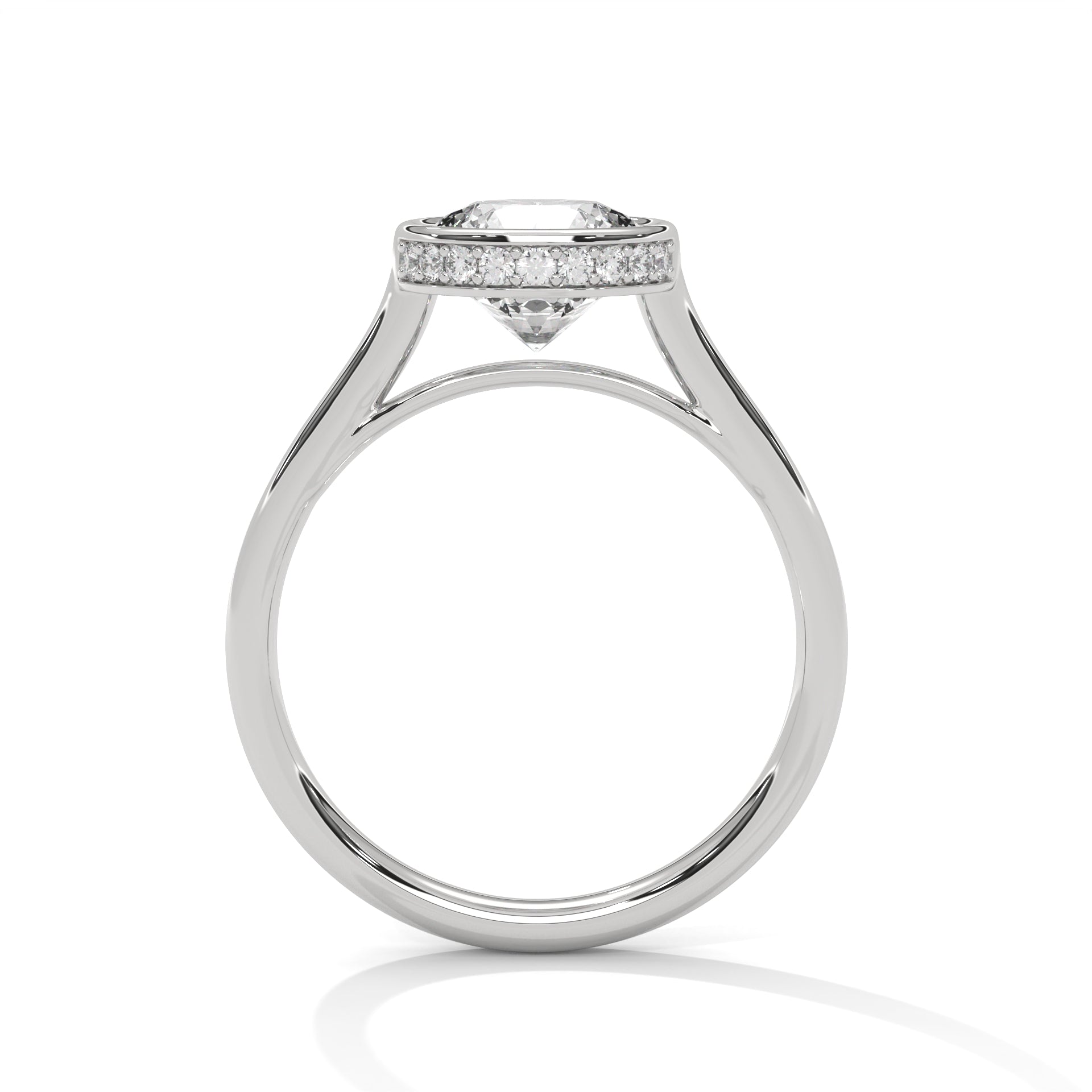Rose Gold Round Cut Solitaire Bezel Setting Engagement & Anniversary Ring