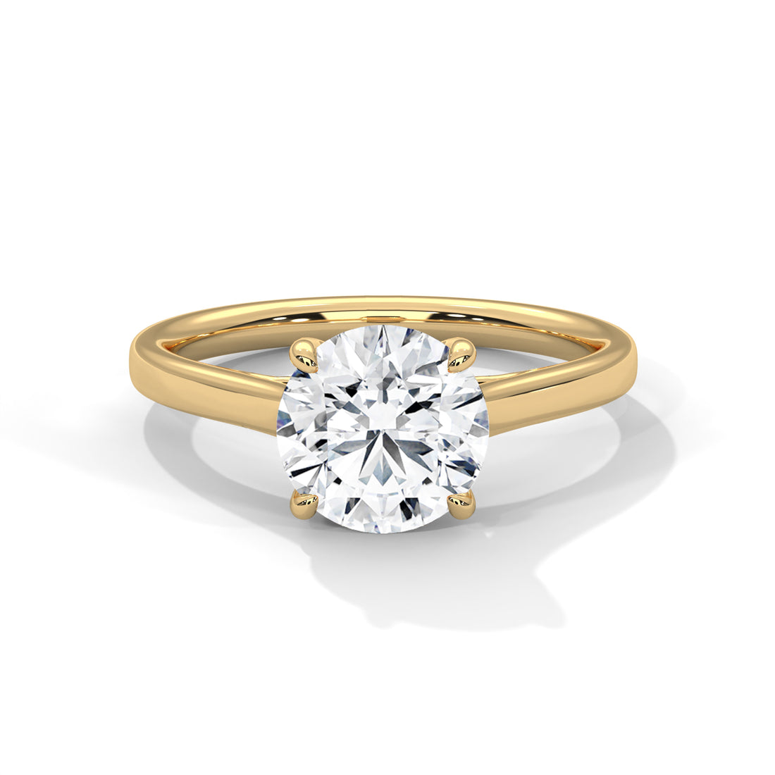 Rose Gold Round Cut Classic Four-Prong Solitaire Cathedral Engagement & Anniversary Ring