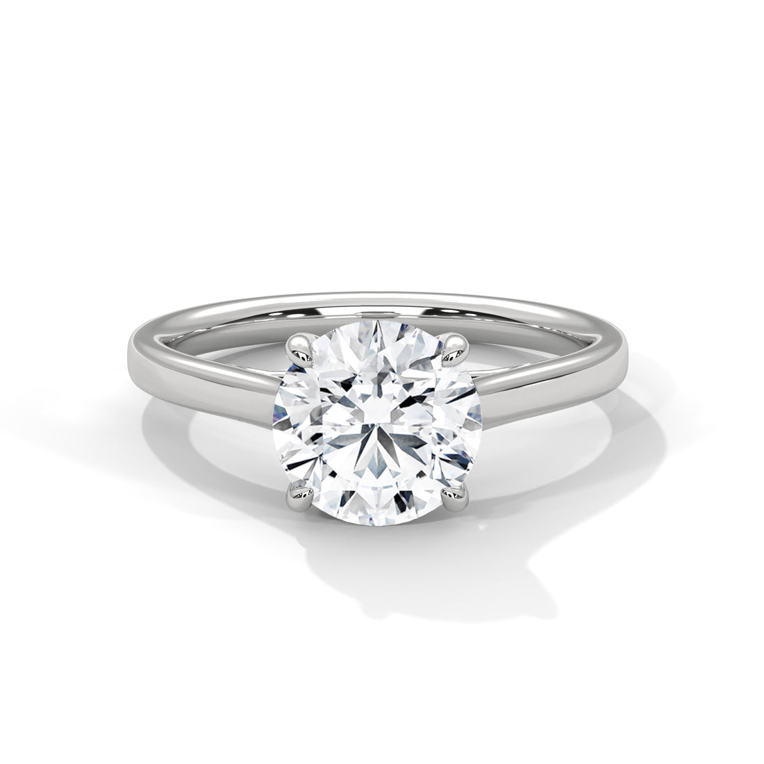 Rose Gold Round Cut Classic Four-Prong Solitaire Cathedral Engagement & Anniversary Ring