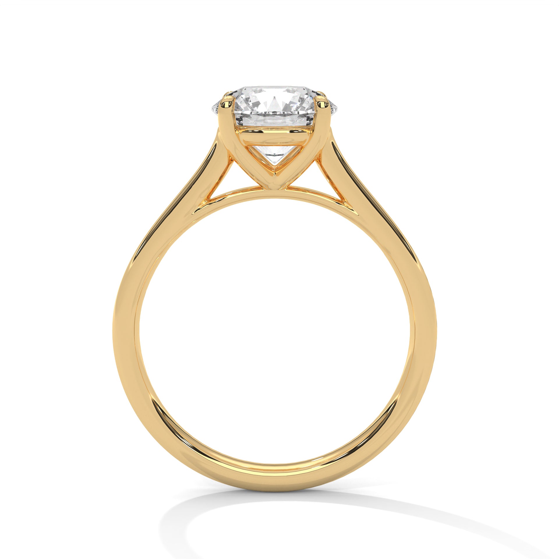 Rose Gold Round Cut Classic Four-Prong Solitaire Cathedral Engagement & Anniversary Ring