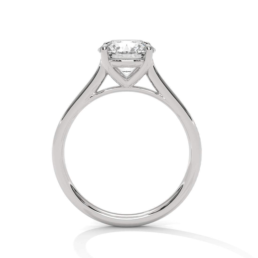 Rose Gold Round Cut Classic Four-Prong Solitaire Cathedral Engagement & Anniversary Ring