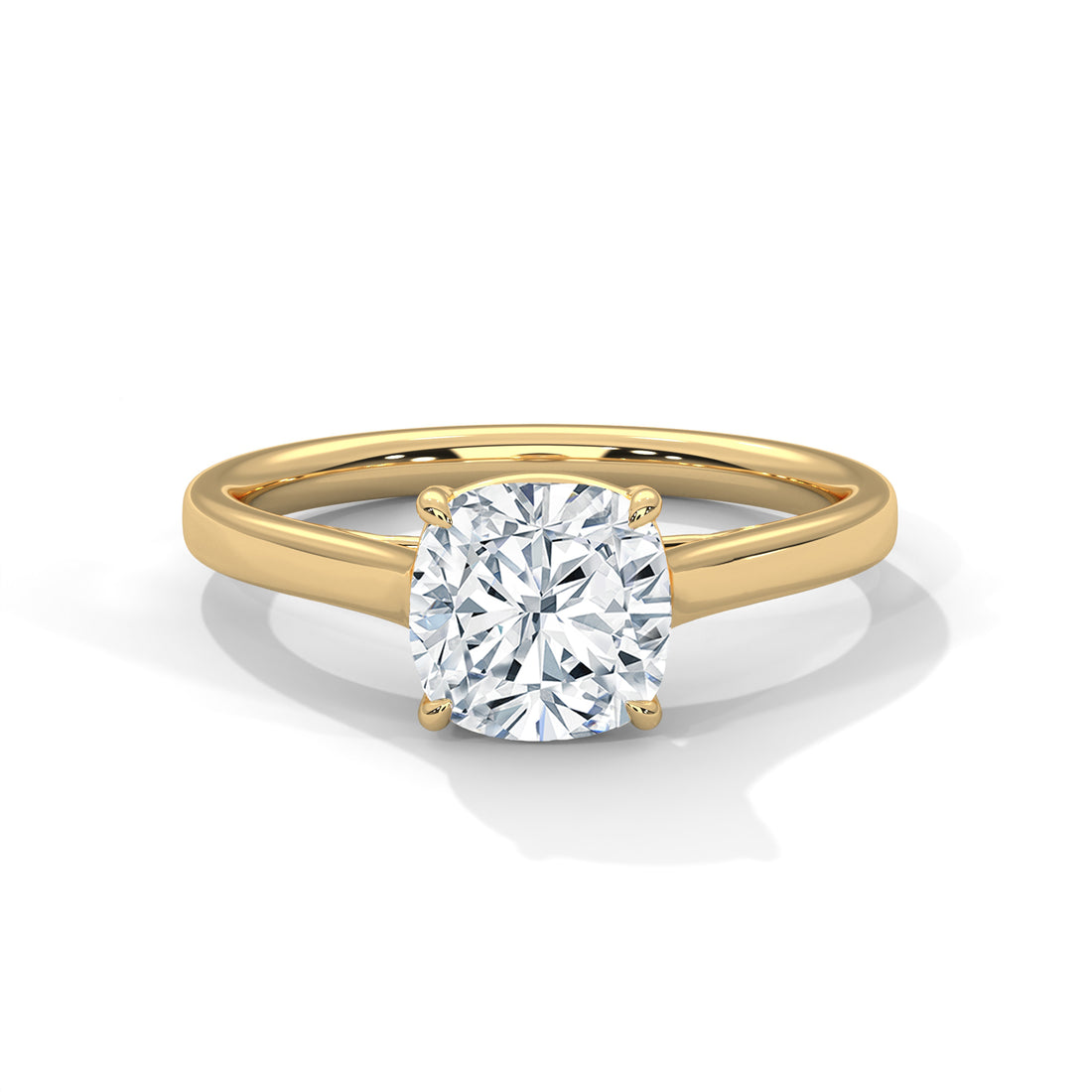 Rose Gold Cushion Cut Classic Four-Prong Solitaire Engagement & Anniversary Ring