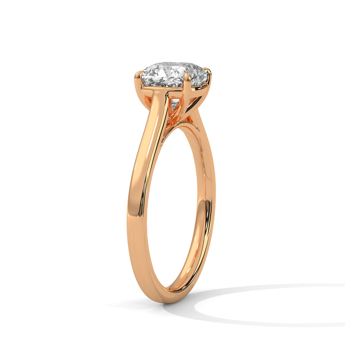 Rose Gold Cushion Cut Classic Four-Prong Solitaire Engagement & Anniversary Ring