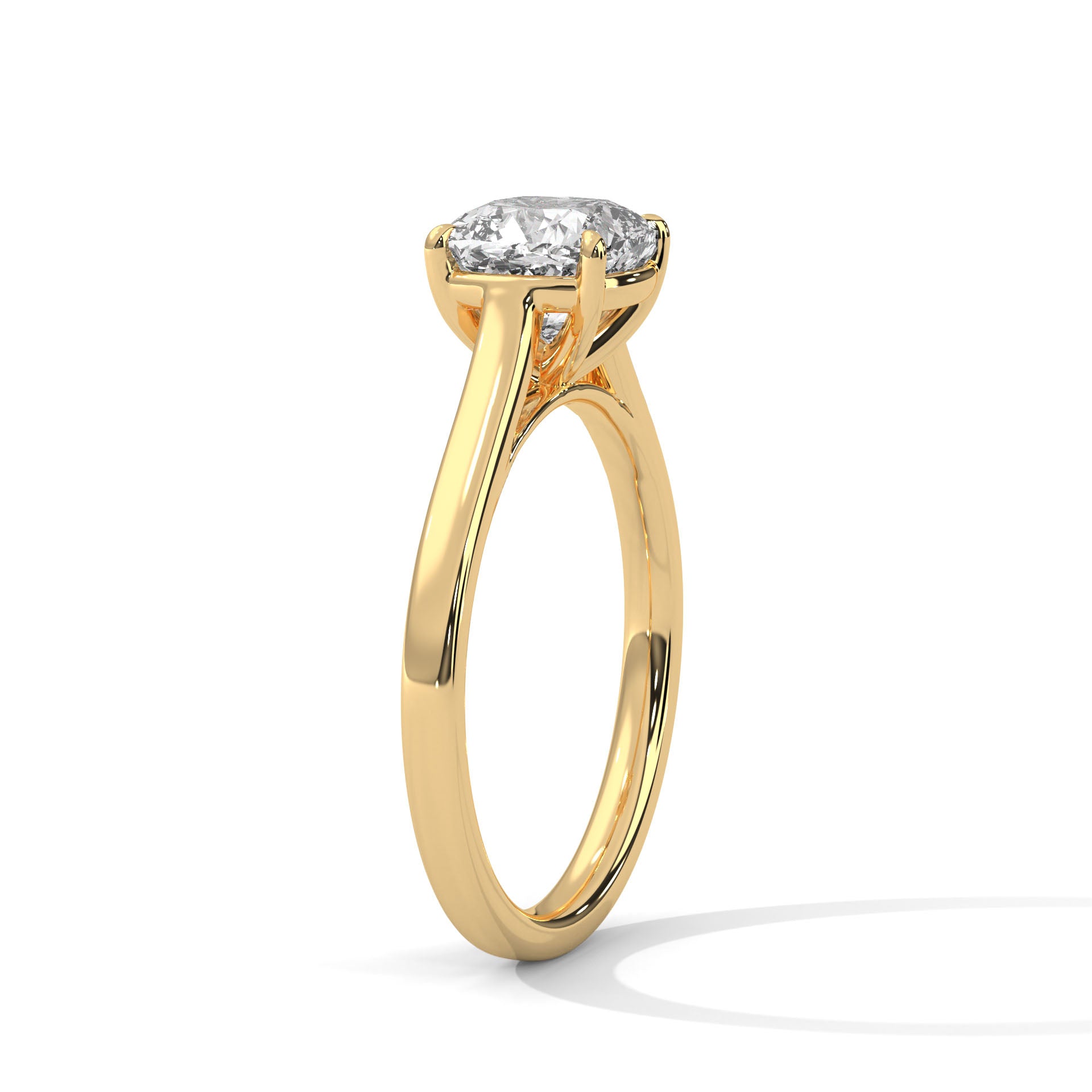 Rose Gold Cushion Cut Classic Four-Prong Solitaire Engagement & Anniversary Ring