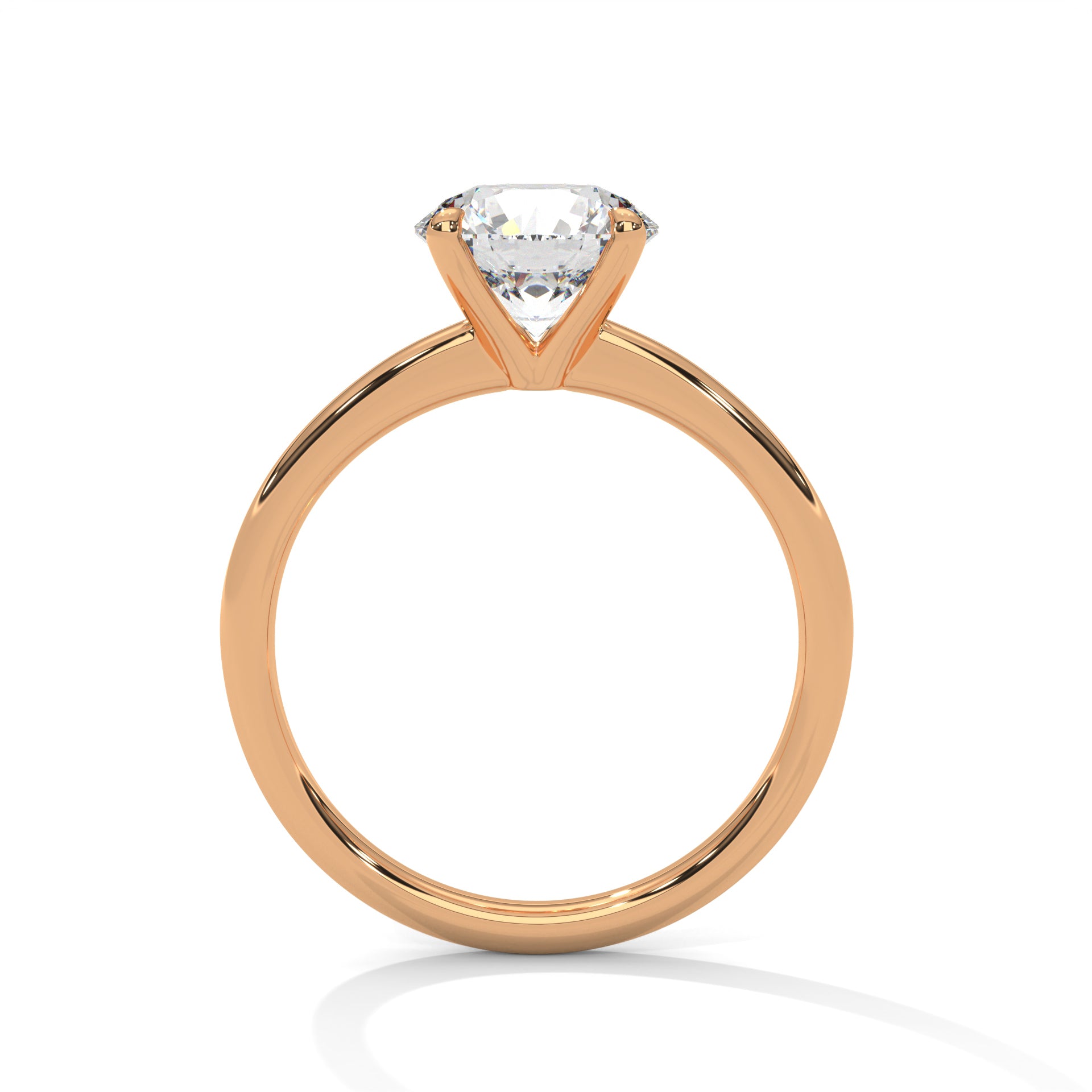 Rose Gold Round Cut Classic Four-Prong Solitaire Engagement & Anniversary Ring