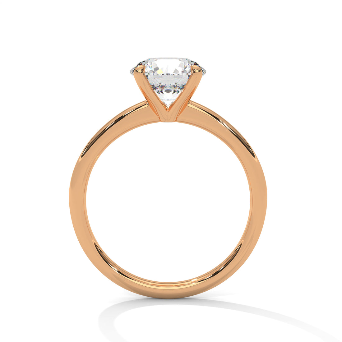 Rose Gold Round Cut Classic Four-Prong Solitaire Engagement & Anniversary Ring